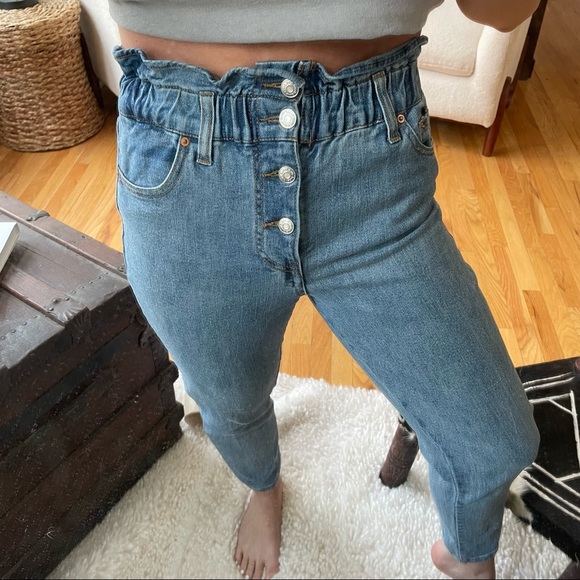 Cinched waist high rise jeans - Picture 4 of 7